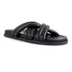 ロンドンラグ レディース シューズ サンダル キルティング London Rag Womens Tora QuiltedStrap Slide Sandals Black ブラック