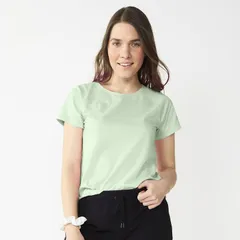 Tek Gear レディース トップス Tシャツ プチ Petitek Gear Essential Core Raglan Tee Mada Green グリーン