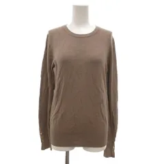 ザラ ZARA ニット カットソー M 茶 ブラウン 長袖 ラウンドネック 袖ボタン /NU ■GY59