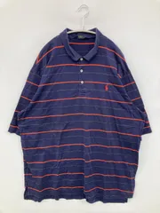 POLO GOLF RALPH LAUREN ポロゴルフラルフローレン ポロシャツ XL ネイビー ボーダー柄 ワンポイント ブランドロゴ 半袖