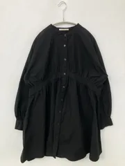 RETRO GIRL レトロガール シャツワンピース F ブラック コットン 無地 長袖 ひざ丈