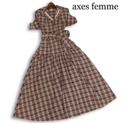 axes femme POETIQUE アクシーズファム 2way♪ チェック柄 ケープデザイン ロング ワンピース Sz.M レディース