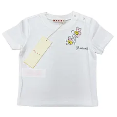 ☆2026春夏物モデル☆MARNI KIDS マルニ キッズ M01624 M00SG 半袖 ロゴ刺繍 Tシャツ ガールズ ホワイトのサムネイル