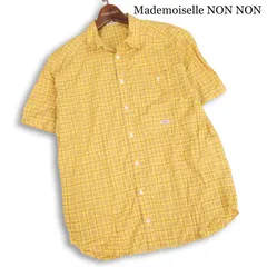 Mademoiselle NON NON マドモアゼルノンノン 春夏★ 半袖 チェック シャツ ブラウス Sz.F レディース