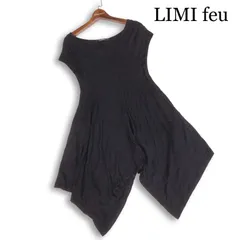 LIMI feu リミ フゥ 変形★ 麻 リネン100％ 半袖 ドレープ ノースリーブ チュニック カットソー 日本製 Sz.S レディース 黒のサムネイル
