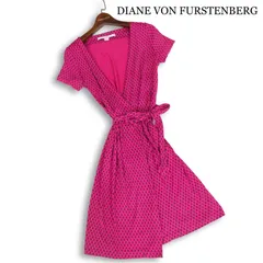 DIANE VON FURSTENBERG ダイアン・フォン・ファステンバーグ シルク100％★ 半袖 花柄 ラップ ワンピース Sz.0 レディース