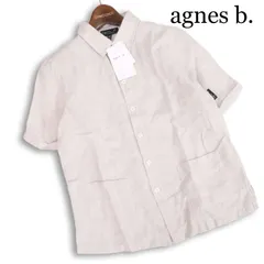 【新品 未使用】 agnes b. ENFANT アニエスベー 春夏★ 麻 リネン100％ 半袖 シャツ Sz.12A レディースのサムネイル