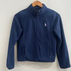 ラルフローレン ネイビー フリース ジップアップ ジュニア XL