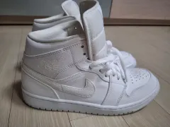 ナイキ ジョーダン1 ミッド 白 ハイトップ スニーカー *サイズ US 9