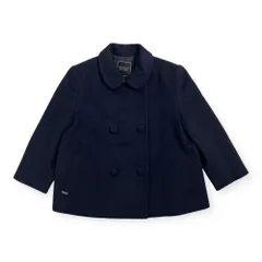 Mademoiselle NON NON マドモアゼルノンノン アンゴラ ダブル ショート コート サイズ 38/M /ネイビー/日本製/パパス/レディースのサムネイル
