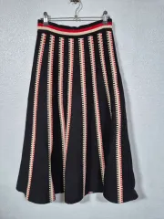 ブラック ストライプ ニット スカート 66