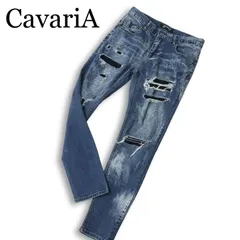 CavariA キャバリア ペンキ&ダメージ加工★ ストレッチ スキニー デニム パンツ ジーンズ Sz.44 メンズのサムネイル