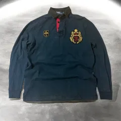 ポロ ラルフローレン ロングスリーブ ラグビーシャツ ネイビー