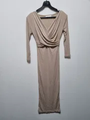 31017/LOVE ONE ベージュ ラップ ロング ONE PIECE/星下