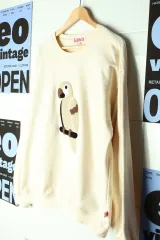 (L-2XL) カンコ スウェット Tシャツ 刺繍 アイボリー インコ-17829
