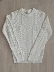 新品) UNIQLO ケーブルニットセーター S - アイボリー