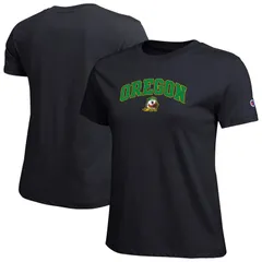 チャンピオン レディース トップス Tシャツ ロゴ Womens Champion Black Oregon Ducks Arched Over Logo TShirt Uoo Black ブラック
