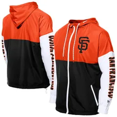 ニューエラ メンズ アウター ジャケット・ブルゾン パーカー Mens New Era BlackOrange San Francisco Giants Color Block FullZip Hooのサムネイル