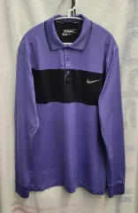 ナイキ ゴルフ 長袖 ポロシャツ パープル