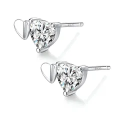 【新品】 TALONIAピアスレディース 金属アレルギー対応 つけっぱなし ジルコニアハート 小きい セカンド 全体S925シルバー プラチナメッキ 2つハート 可愛い お誕生日 母の日 人気 記念日 贈り物