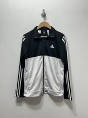 アディダス ブラック/ホワイト 3本線 トラックジャージ L