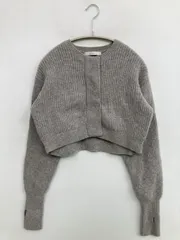 SLOBE スローブ カーディガン/ボレロ グレー ウール・ニット ナイロン 無地 ショート丈 長袖