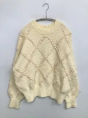 AZUL by MOUSSY アズールバイマウジー ニット/セーター F アイボリー ナイロン その他総柄 ミドル丈 長袖 クルーネック(丸首)
