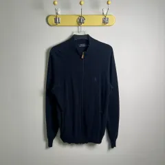 ポロ ラルフローレン ネイビー ニット フルジップアップ セーター L