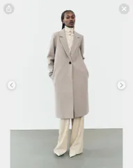 ZARA ザラ チェスターコート S ベージュ 無地 ロング丈 フードなし