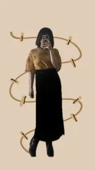 AS KNOW AS PINKY アズノゥアズピンキー シャツ/ブラウス オレンジ コットン ナイロン 花柄・ボタニカル柄 レース 刺繍 リボン ミドル丈 半袖 ノーカラー