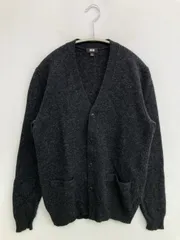 UNIQLO ユニクロ カーディガン/ボレロ S ブラック ウール・ニット 無地 ミドル丈 長袖
