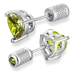 【新品】 [DuoDiner]ピアス つけっぱなし 誕生石 ピアス レディース ハートサージカルステンレス 金属アレルギー対応 誕生日プレゼント (5mm, 8月)