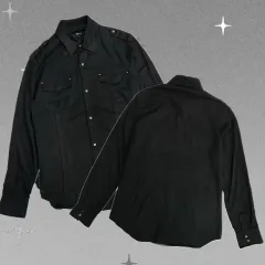 Comme ca Ism パンク Y2K ブラック ポケットPOINT スウェード Tシャツ