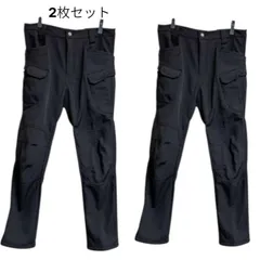 2枚セット　新品　メンズ裏起毛カーゴパンツ　XL　ウエスト92　股下78　アウトドアパンツ　暖パン　ダンボールニットパンツ　黒　ブラック