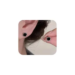 【新品】 S925 ピアス レディース スクエア 四角 正方形 ピアス ブラック ジルコニア 黒 シルバー 金メッキ 金属アレルギー対応 つけっぱなし 小さめ シンプル おしゃれ 誕生日プレゼント ギフト