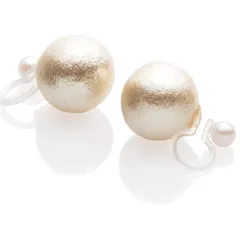 【新品】 [R-days代官山] 金属アレルギー対応 イヤリング コットンパール 樹脂 ノンホールピアス ピアス風イヤリング 痛くない 軽い レディース フォーマル シンプル 大きめ パール 卒業式 入学式 結婚式 日本製 (キスカ ／ 12mm)
