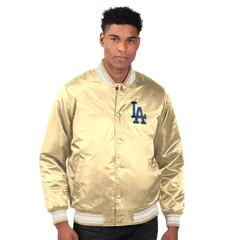 スターター メンズ アウター ジャケット・ブルゾン サテン Menstarter Tan Los Angeles Dodgers Lockeroom Satin FullSnap Varsity Jaのサムネイル