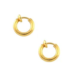 【新品】 [ジュエリーショップエム] イヤリング メンズ レディース フープ パイプ シンプル 日本製 e0090 10mmx2mm ゴールド 1