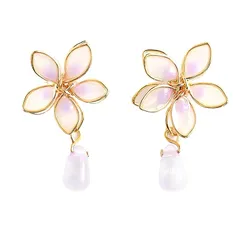 【新品】 TAONOA桜ピアスレディース 春 和風 揺れる パープル s925 金属アレルギー対応 ペンダント 両耳セット アクセサリー 人気 プレゼント 0