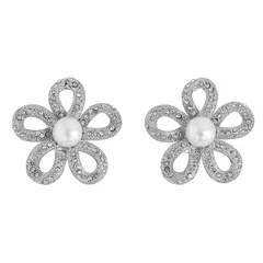 【新品】 試金石 Indian Bollywoodファンタスティックフリンズホワイトラインストーンフェイクパールデザイナージュエリー大手イヤリングは女性のためのゴールドトーンで大きなイヤリング。 0