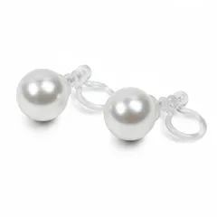 【新品】 [クレインズコレクション] 日本製 花珠級 真珠 磨き貝パール ピアス イヤリング 樹脂 ノンホール 金属アレルギー対応 ホワイト グレー ブラック プレゼント 一粒 冠婚葬祭 日本製 自社生産 5点セット (ホワイト×イヤリング, 6mm,JE-W