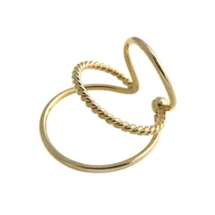 【新品】 [ヴァンテーヌ] VINGTAINE 【片耳販売】3連 リング イヤーカフ 片耳 イヤーフック カジュアル 大ぶり イヤリング E2099-A