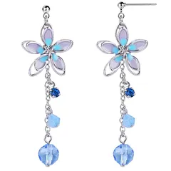 【新品】 Umiwe ピアス レディース 人気 可愛い 桜 花 揺れる 和風 45x18mm 金属アレルギー対応 ピアス アクセサリー 誕生日 クリスマス バレンタインデー プレゼント 女性 ジュエリー パープル 1