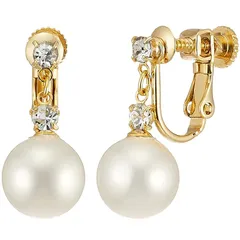 【新品】 [ジュエリーショップエム] 日本製 直結 ストーン 貝パール 真珠 シンプル イヤリング ねじ式 金属アレルギー対応 レディース ゴールド e0132 E 10mm G