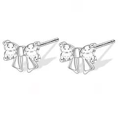 【新品】 TALONIA ピアス レディース 金属アレルギー対応 つけっぱなし S925シルバー 可愛い ジルコン リボンピアス 小さい 誕生日 母の日 記念日 クリスマス 両耳用 お祝い 贈り物 人気