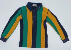 【新入荷!!】☆セット割対応☆ ミキハウス キッズ ラガーシャツ マルチボーダー 100cm （2128）