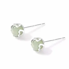 【新品】 翡翠 天然石 ピアス レディース 人気 金属アレルギー対応 丸玉ピアス 花 小さめ スタッドピアス 可愛い ハート イヤリング シルバー 普段使い 結婚式 お誕生日 クリスマス ホワイトデー バレンタインデー プレゼント 0