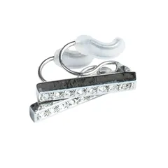 【新品】 【MUK公式】 痛くないイヤリング レディース ニッケルフリー 人気 ラインストーンノンホールイヤリング普段使い ジュエリー ギフト ファッション かわいい おしゃれ アクセサリー 両耳 2個セット (シルバー) プレゼント 1