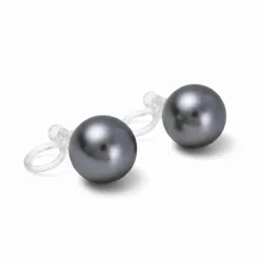 【新品】 [クレインズコレクション] 日本製 花珠級 真珠 磨き貝パール ピアス イヤリング 樹脂 ノンホール 金属アレルギー対応 ホワイト グレー ブラック プレゼント 一粒 冠婚葬祭 日本製 自社生産 5点セット (グレー×イヤリング, 10mm,JE 0