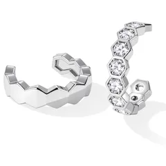 【新品】 TALONIA イヤリングピアス レディース シルバー925 イヤーカフ 金属アレルギー対応 つけっぱなし ジルコニア フェイクピアス シンプル 可愛い 軟骨 x型ピアス 誕生日 お祝いの日 プレゼント シルバー